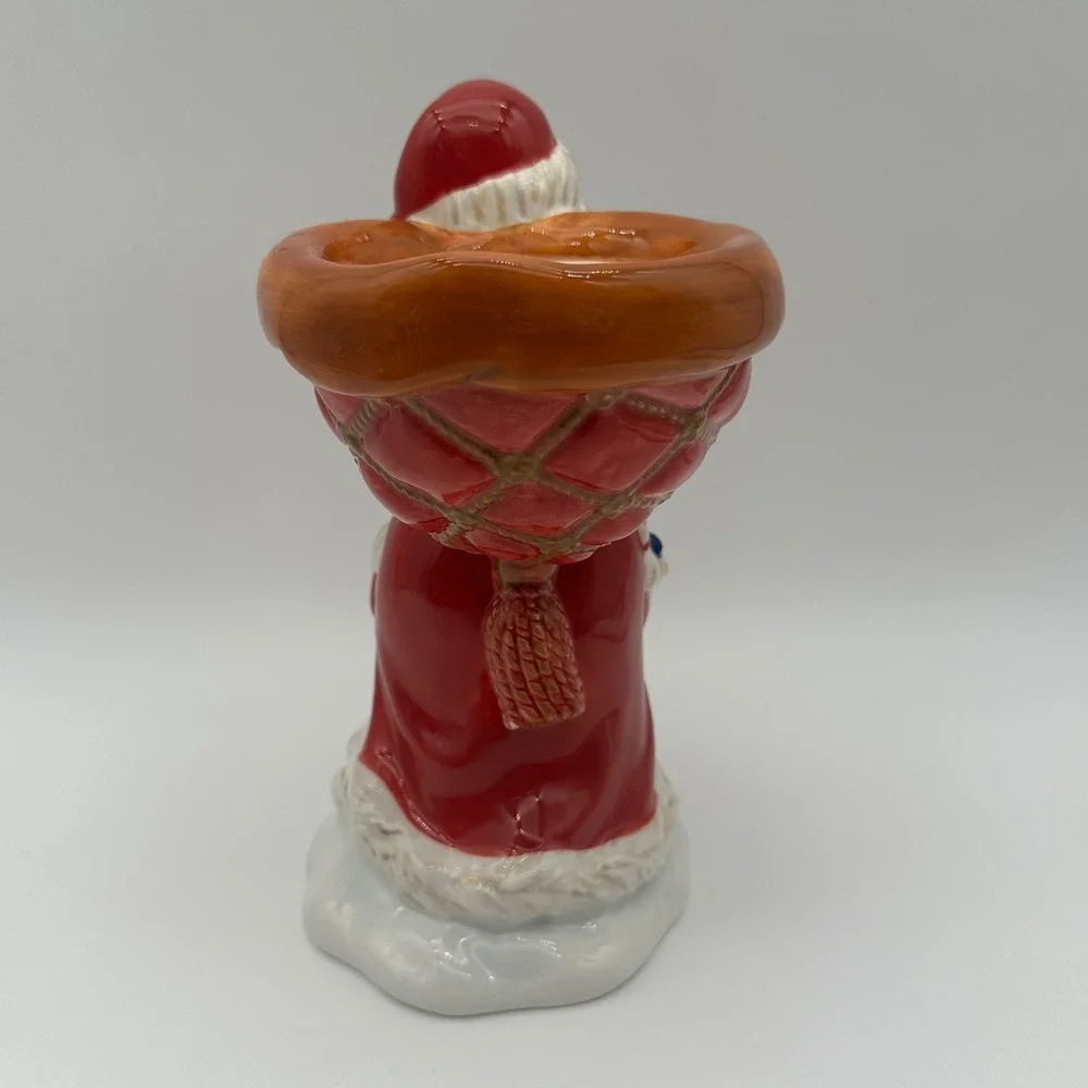 Department 56 Santa Claus Candle Holder Figurine Red White Christmas